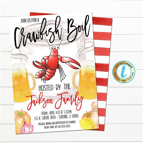 Crawfish Boil Invitation Template